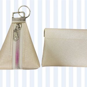 Beige Shimmery Pouch Set